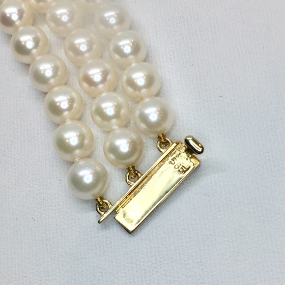 14k Pearl Triple Strand Bracelet - Picture 3 of 7